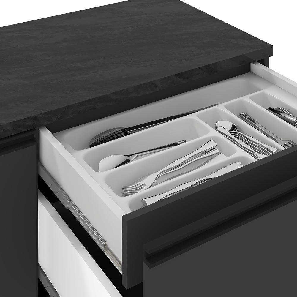 Balcao Com Tampo 120 Com 1 porta 2 gavetas Etti Grafite - 7