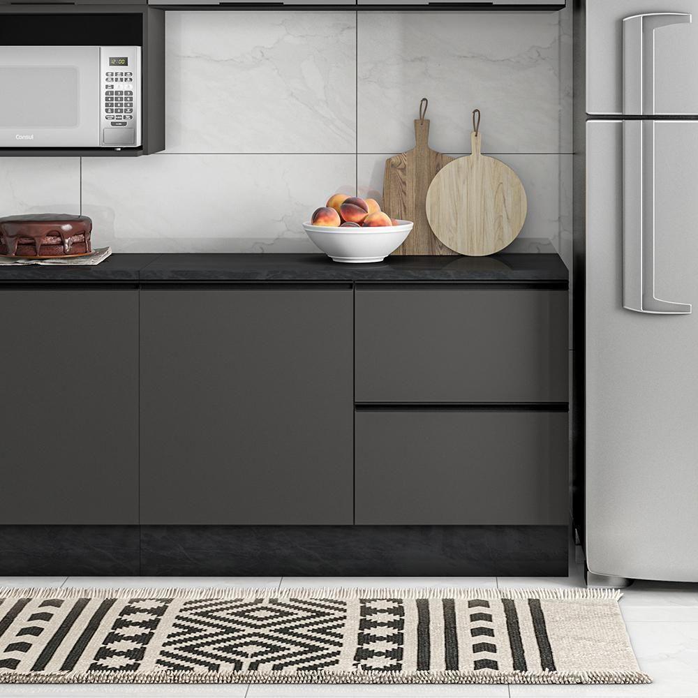 Balcao Com Tampo 120 Com 1 porta 2 gavetas Etti Grafite - 8