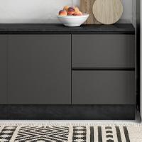 Balcao Com Tampo 120 Com 1 porta 2 gavetas Etti Grafite - 2