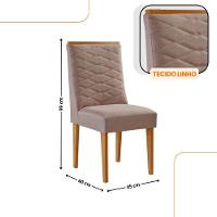 Mesa De Jantar Aspen Com 6 Cadeiras Eloise Moderna Mobília Linho Capuccino Naturale - 3