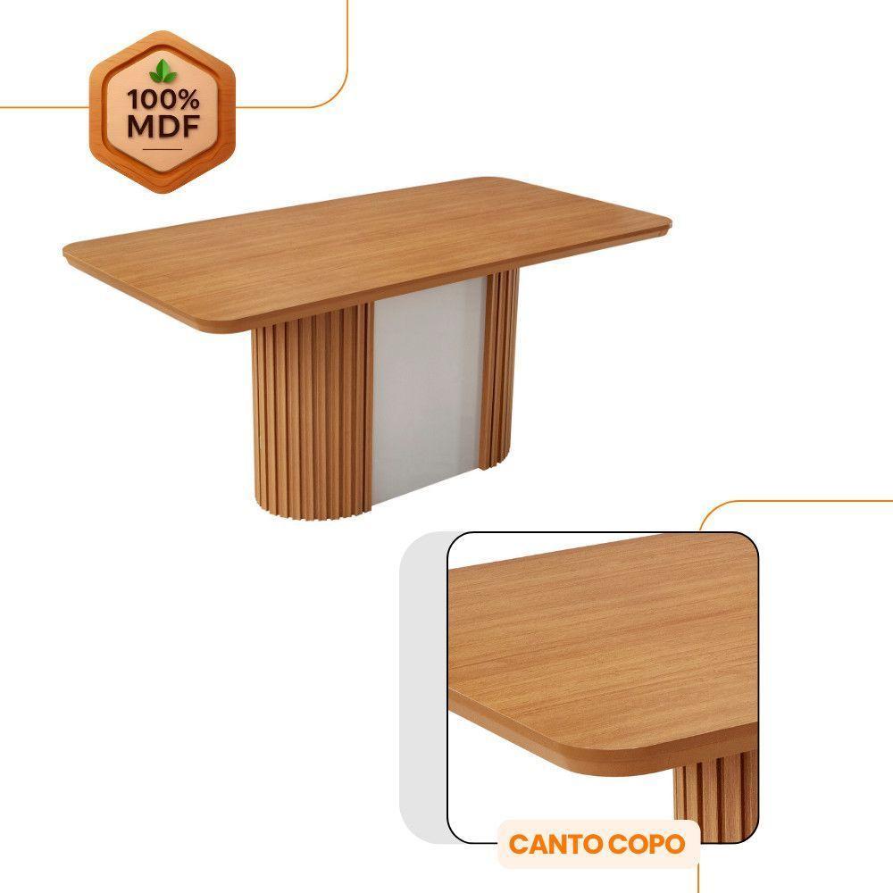 Mesa De Jantar Aspen Com 6 Cadeiras Eloise Moderna Mobília Turim 07 Naturale - 3