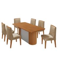 Mesa De Jantar Aspen Com 6 Cadeiras Eloise Moderna Mobília Turim 07 Naturale - 5
