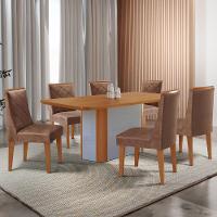 Mesa De Jantar Isadora Tampo MDF 6 Cadeiras Isadora Moderna Tork Naturale - 1