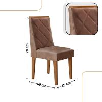 Mesa De Jantar Isadora Tampo MDF 6 Cadeiras Isadora Moderna Tork Naturale - 3