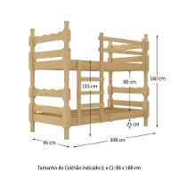 Beliche Madeira Maciça Para Colchão 78/88 X 188cm Porto Multimóveis VCR4138 - Natural - 4