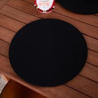 Sousplat Capa E Base Mdf Basic Liso 35cm Diâmetro Tecido Oxford 100% Poliéster - Preto