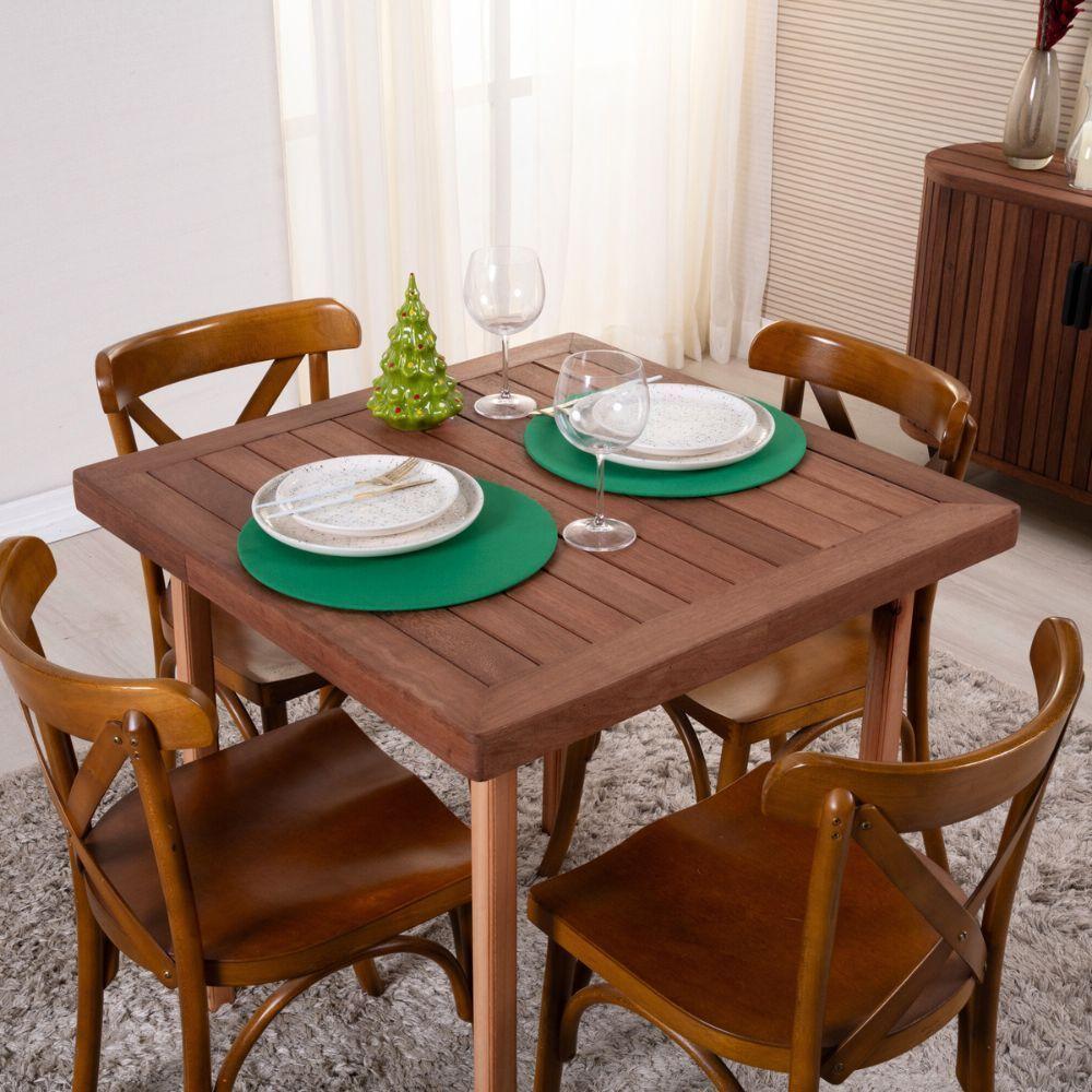 Sousplat Capa E Base Mdf Basic Liso 35cm Diâmetro Tecido Oxford 100% Poliéster - Verde - 2