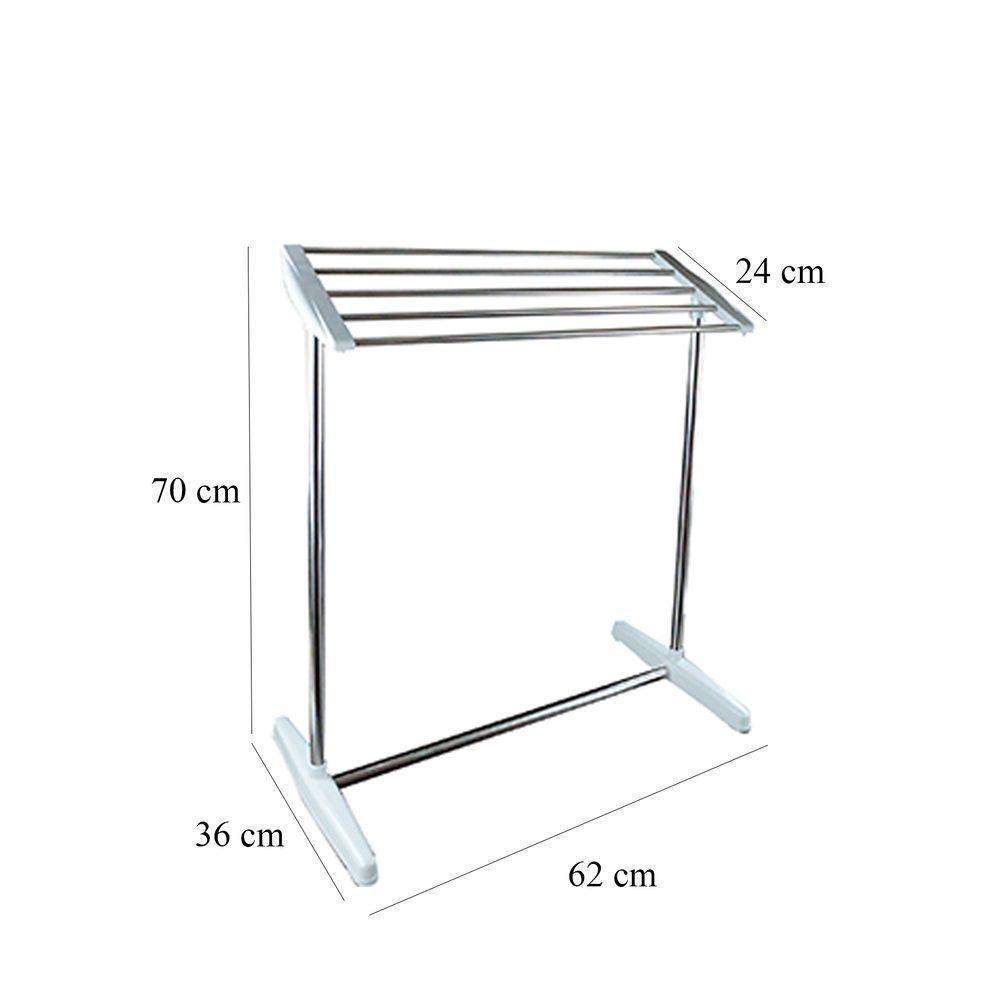 Secador De Roupas Para Varanda Lavanderia Quintal Varal De Chao Toalheiro Portatil Em Inox Rack Organizador - 7