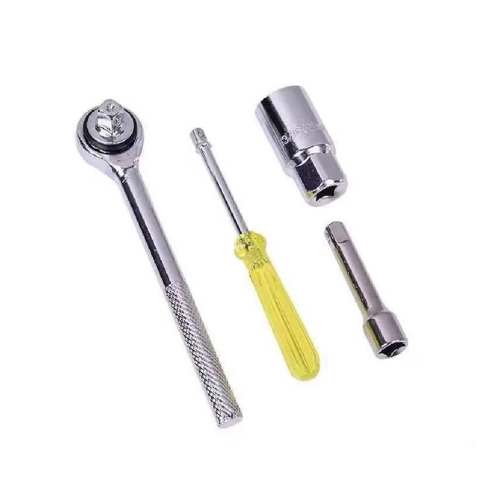 Jogo Chaves Soquete 52 Pecas Kit Completo Ferramentas Maleta Catraca 3-8 1-2 E 1-4 Reversivel Roda Profissional - 3