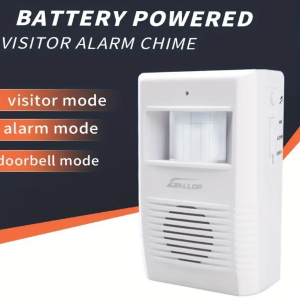 Sensor Presenca Longo Alcance Campainha Sem Fio Alarme Movimento Musical Anunciador Sonoro Detector Pessoas - 3
