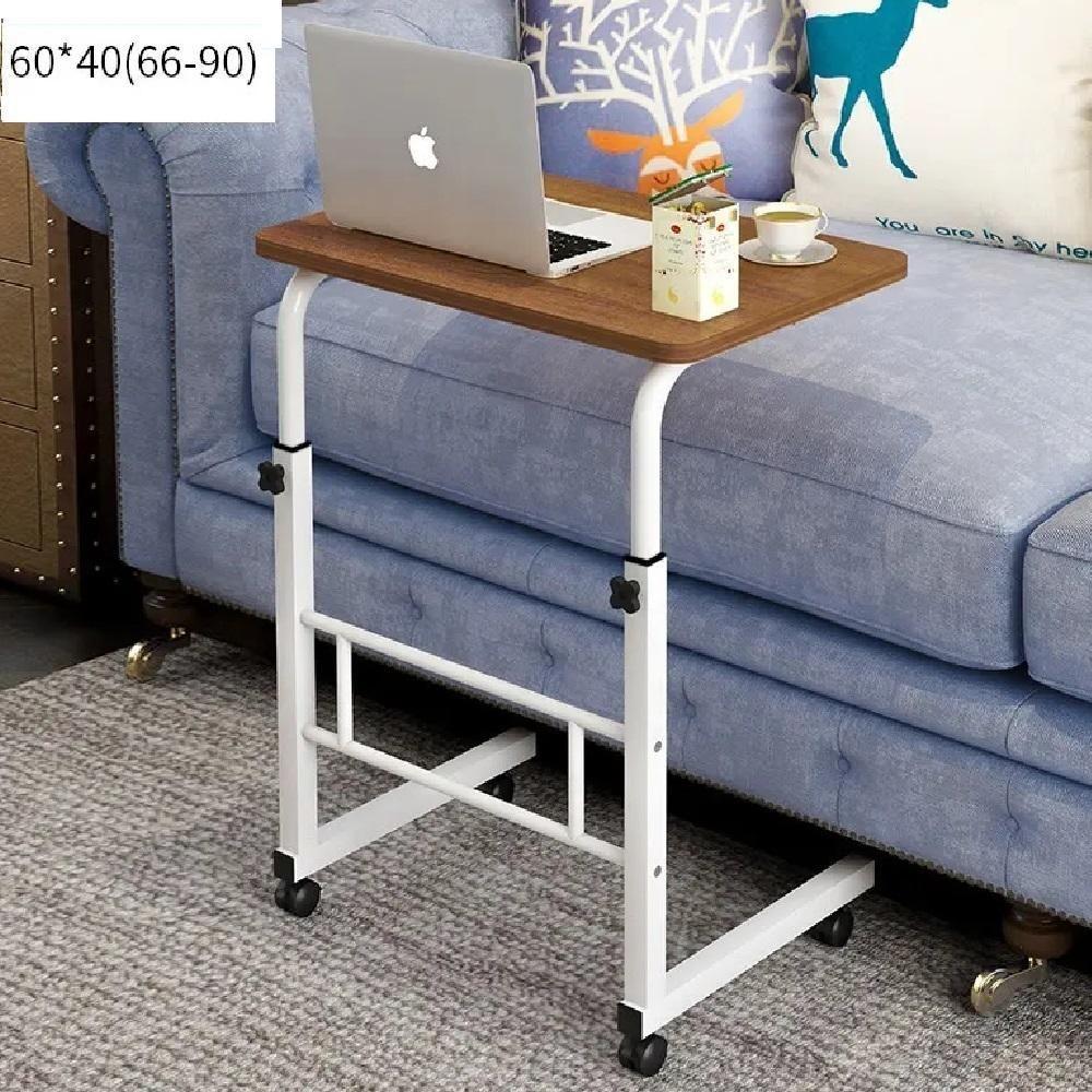 Mesa Notebook Rodinhas Altura Ajustavel Home Office Multifuncional Computador Escrivaninha Sala Marrom - 2