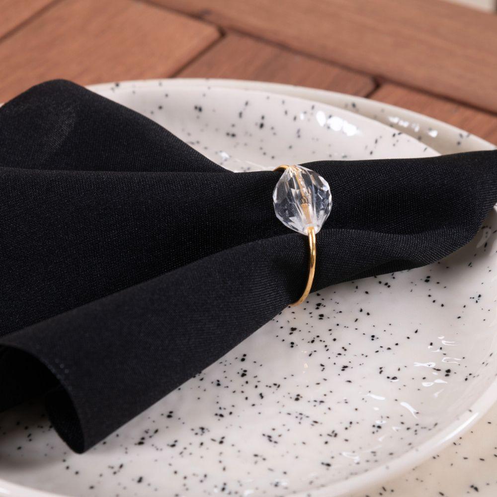 Kit Anel Para Guardanapos Cristalino 4cm X 3cm Argola - Dourada - 2