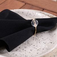 Kit Anel Para Guardanapos Cristalino 4cm X 3cm Argola - Dourada - 2