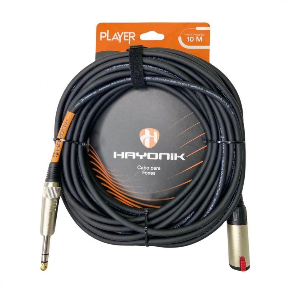 Cabo Extensor Player P10 (f) X P10 (m) 10m Preto Hayonik - 1