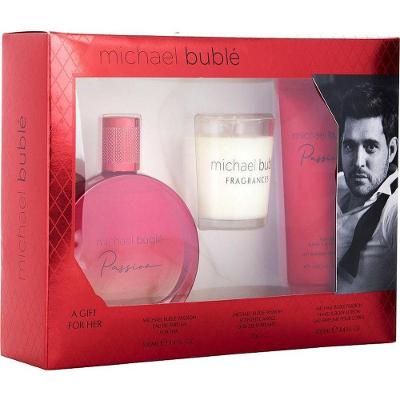 Perfume Feminino Michael Buble Passion Edp Spray 100ml &loção Corporal Vela