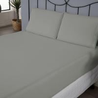 Jogo De Lençol Dia A Dia Liso 3 Peças Queen 80% Algodão / 20% Poliéster Percal 140 Fios - Cinza - 3