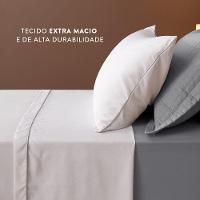 Jogo De Lençol Solteiro Linea Micropercal 200 Fios 3 Peças - Cinza - 3