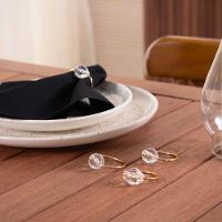 Kit Anel Para Guardanapos Cristalino 4cm X 3cm Argola - Dourada - 2