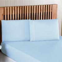 Jogo De Lençol King Percal 200 Fios 100% Algodão 3 Peças - Azul - 2