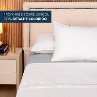 Jogo De Lençol Casal Padrão Linea Micropercal 200 Fios 4 Peças - Cinza