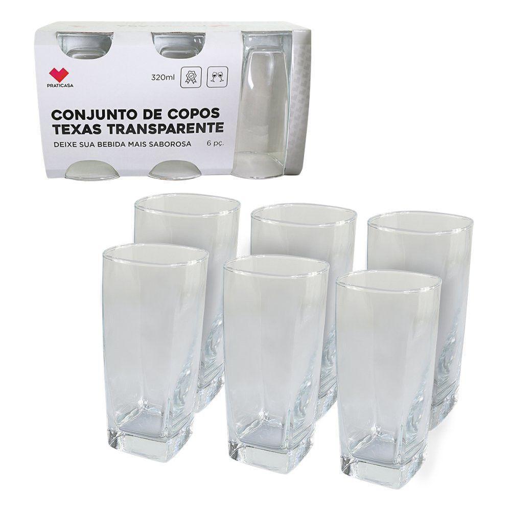 Kit 6 Copos De Vidro 320ml Elegância Para Sua Mesa Gourmet - 1