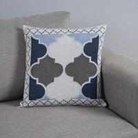Capa Para Almofada Grécia 1 Peça 45cm X 45cm 60% Algodão - 40% Poliéster Tecido Jacquard Com Zíper - Azul - 2