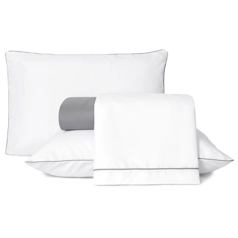 Jogo De Lençol Queen Linea Micropercal 200 Fios 4 Peças - Cinza - 1