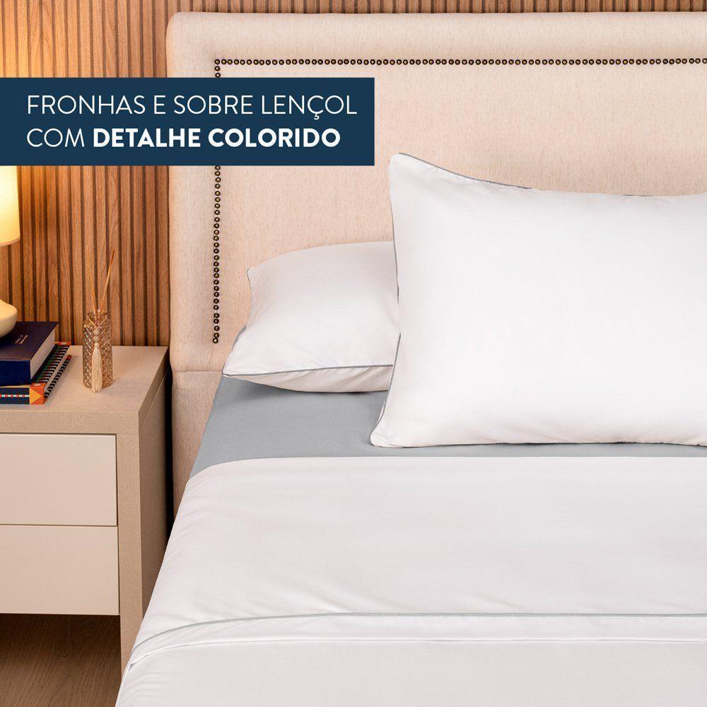 Jogo De Lençol Queen Linea Micropercal 200 Fios 4 Peças - Cinza - 4