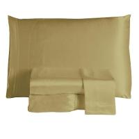 Jogo De Lençol Sublime 4 Peças Casal 100% Poliéster Tecido Cetim Charmousse - Dourado - 1