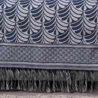 Xale Para Sofá Com Franja Luxor 1 Peça 2,10m X 1,35m 60% Algodão - 40% Poliéster Tecido Jacquard - Azul Palmeira - 4