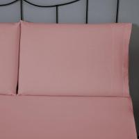 Jogo De Lençol Dia A Dia Liso 3 Peças King 80% Algodão - 20% Poliéster Percal 140 Fios - Rosê - 1