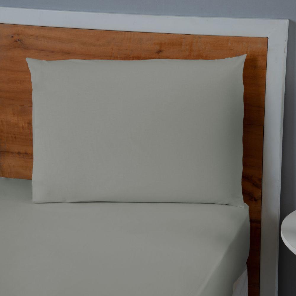 Jogo De Lençol Dia A Dia Liso 2 Peças Solteiro 80% Algodão / 20% Poliéster Percal 140 Fios - Cinza - 3