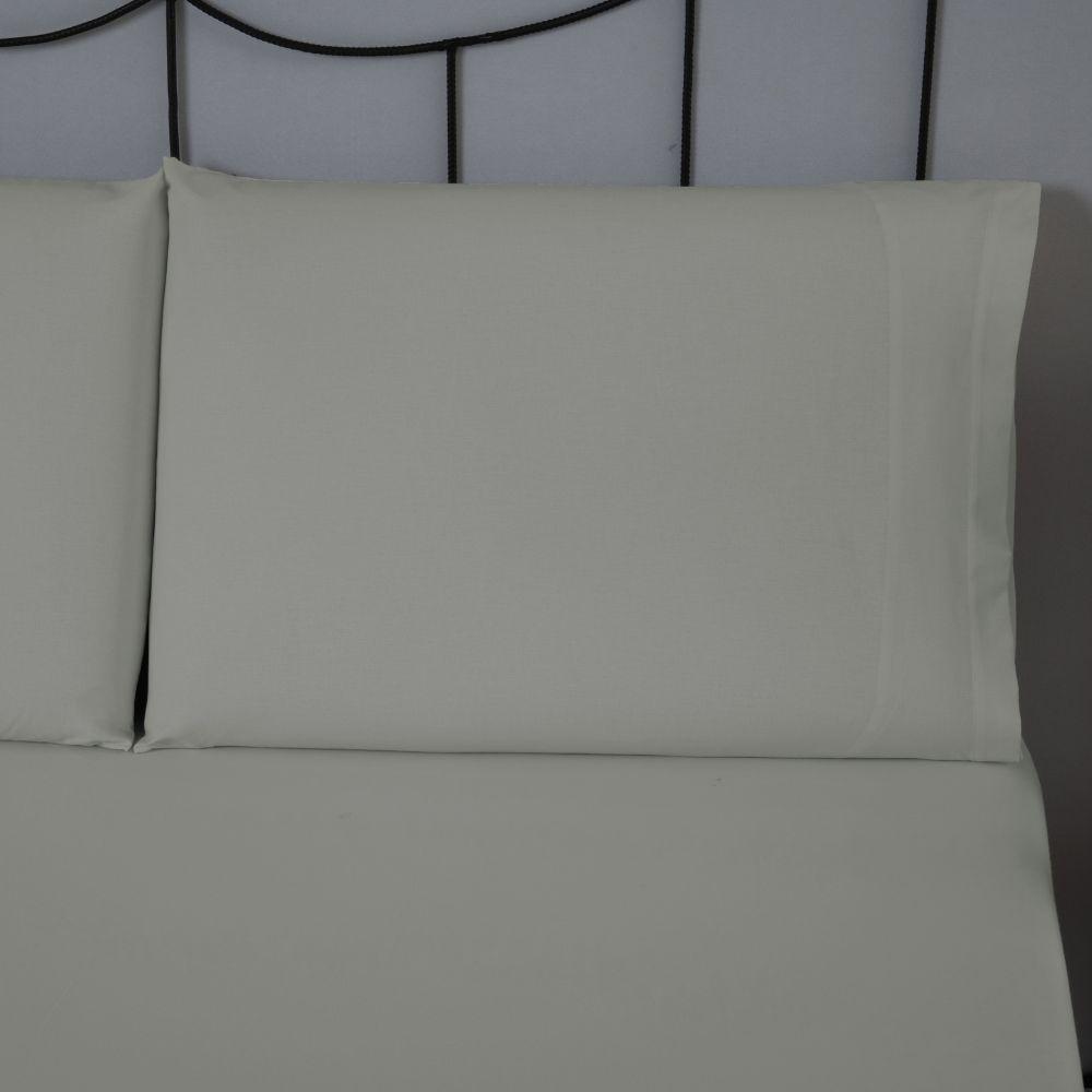 Jogo De Lençol Dia A Dia Liso 3 Peças King 80% Algodão - 20% Poliéster Percal 140 Fios - Cinza - 1