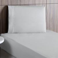 Jogo De Lençol Solteiro Percal 200 Fios 100% Algodão 2 Peças - Cinza - 2