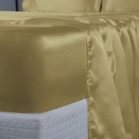 Jogo De Lençol Sublime 4 Peças Queen 100% Poliéster Tecido Cetim Charmousse - Dourado - 2