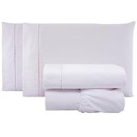 Jogo De Lençol King Percal 200 Fios 100% Algodão 4 Peças - Branco - 1
