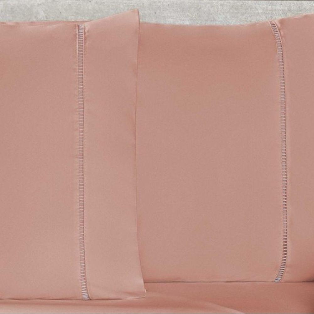 Jogo De Lençol Queen 400 Fios Micropercal Toque De Algodão 4 Peças - Rose - 2