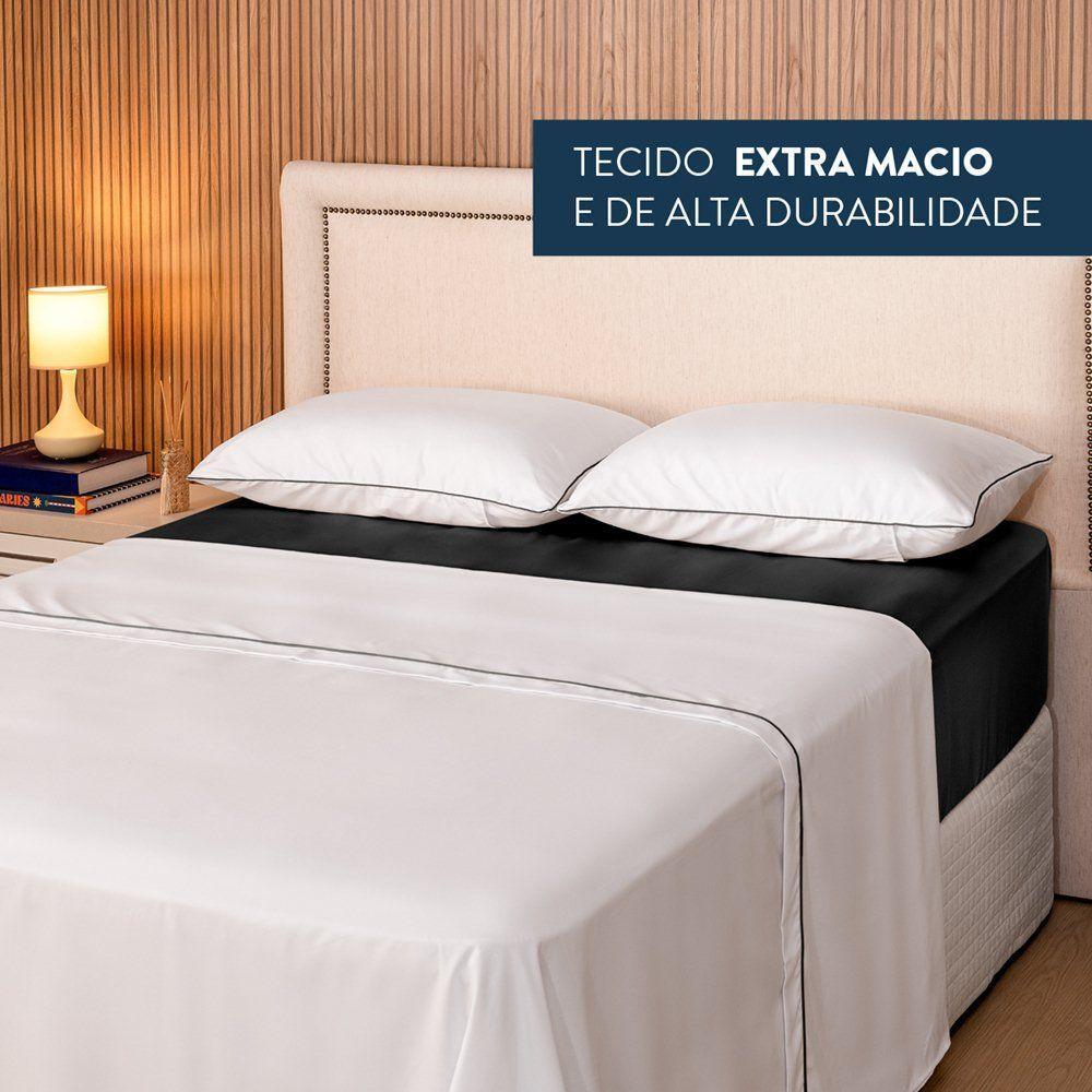 Jogo De Lençol Queen Linea Micropercal 200 Fios 4 Peças - Preto - 4