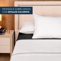 Jogo De Lençol Casal Padrão Linea Micropercal 200 Fios 4 Peças - Preto