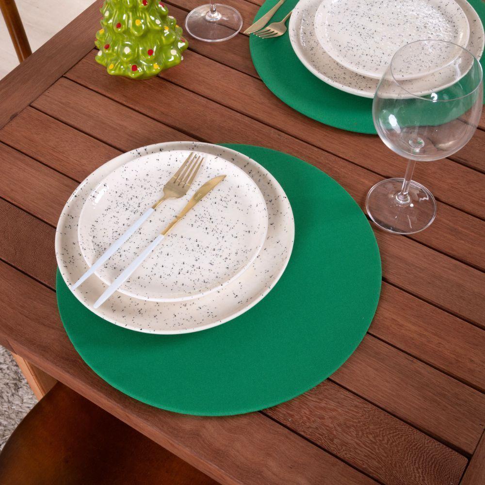 Capa Para Sousplat Basic Liso 35cm Diâmetro Tecido Oxford 100% Poliéster - Verde - 4