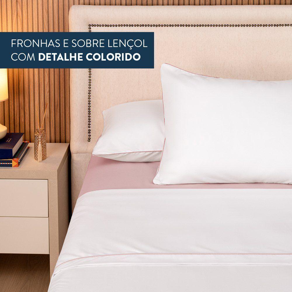 Jogo De Lençol Casal Padrão Linea Micropercal 200 Fios 4 Peças - Rose - 4