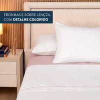 Jogo De Lençol Casal Padrão Linea Micropercal 200 Fios 4 Peças - Rose