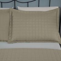 Kit Cobre Leito Matelado Copacabana 3 Peças Casal 100% Poliéster Percal 300 Fios - Cáqui - 3