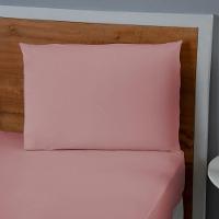 Jogo De Lençol Dia A Dia Liso 2 Peças Solteiro 80% Algodão / 20% Poliéster Percal 140 Fios - Rosê - 3