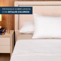 Jogo De Lençol Queen Linea Micropercal 200 Fios 4 Peças - Bege