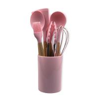 Conjunto De Utensilios Silicone 8 Pecas Fouet Concha Pincel Pegador Rosa - 2