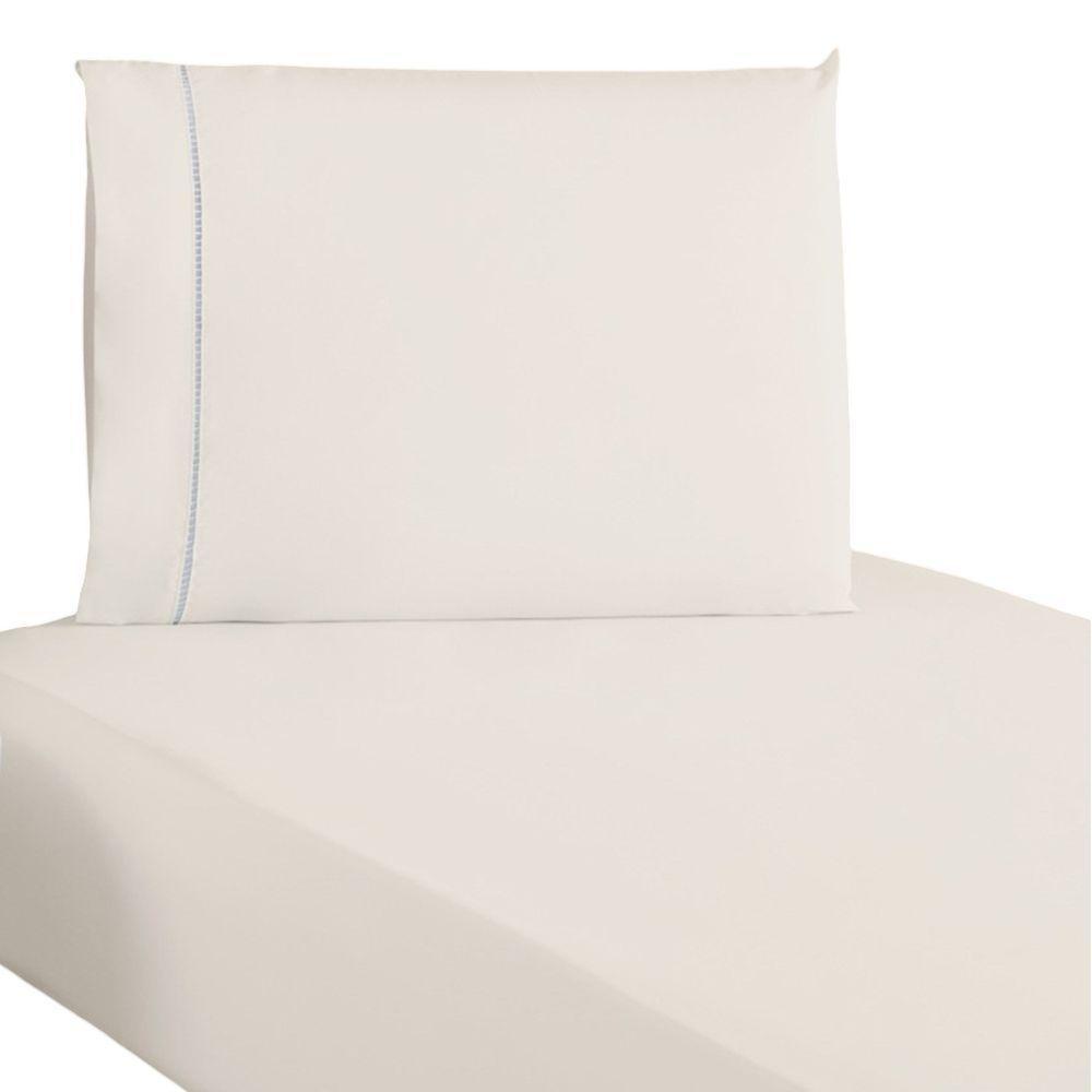 Jogo De Lençol Solteiro Percal 200 Fios 100% Algodão 2 Peças - Palha - 1