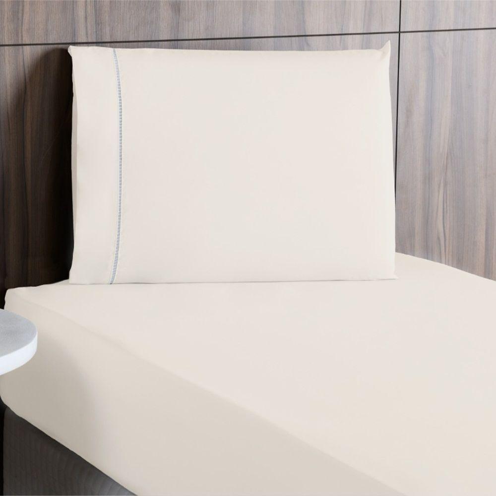 Jogo De Lençol Solteiro Percal 200 Fios 100% Algodão 2 Peças - Palha - 2