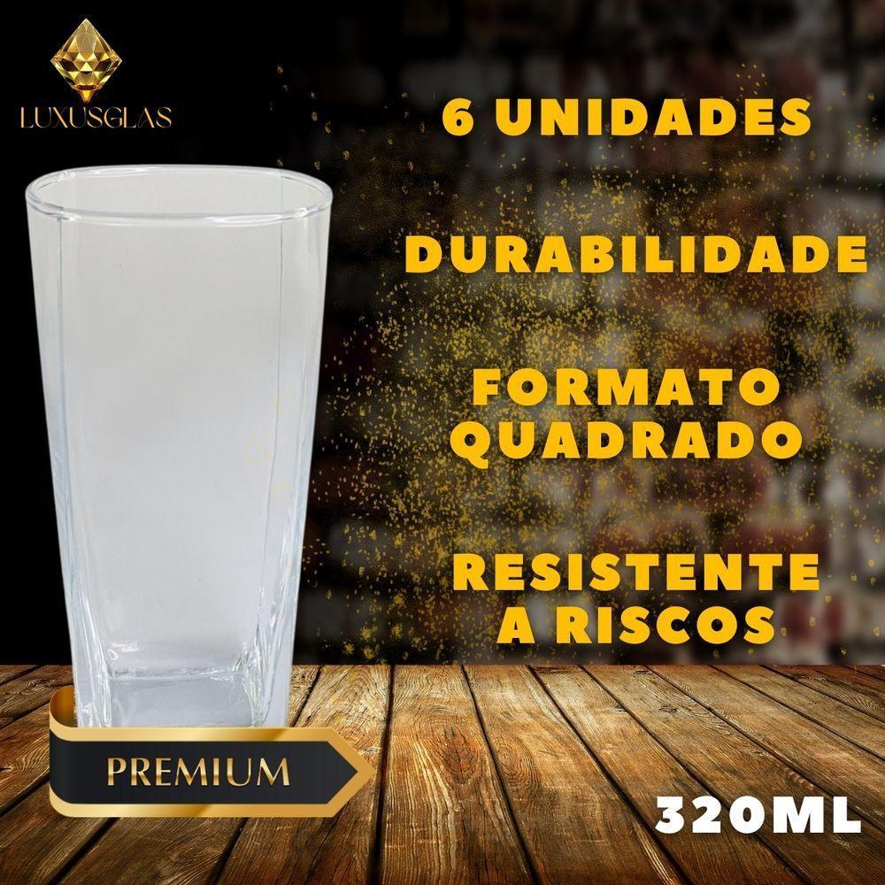 Conjunto Gourmet De Copos De Vidro 320ml 6 Peças Perfeito Para Todas As Ocasiões - 3