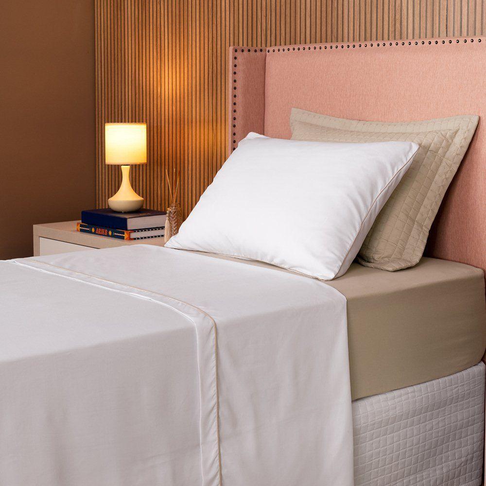 Jogo De Lençol Solteiro Linea Micropercal 200 Fios 3 Peças - Bege - 2